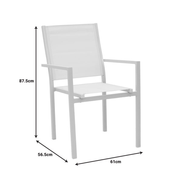 Τραπεζαρία Zacreta-Nares σετ 5τεμ pakoworld λευκό-φυσικό 140x80x72.5εκ - Image 8