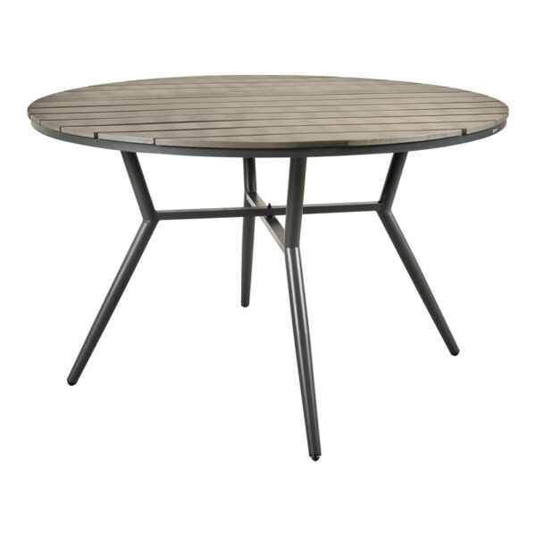 Τραπεζαρία Appa-Moly σετ 5τεμ pakoworld αλουμίνιο και plywood σε ανθρακί απόχρωση Φ120x74εκ - Image 5
