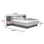Κρεβάτι διπλό Kantri pakoworld σε sonoma - γκρι απόχρωση 160x200εκ - Image 2