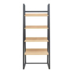 Βιβλιοθήκη Ryder pakoworld σε oak-μαύρη απόχρωση 75x36x185εκ - Image 2
