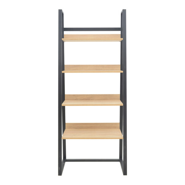 Βιβλιοθήκη Ryder pakoworld σε oak-μαύρη απόχρωση 75x36x185εκ - Image 2