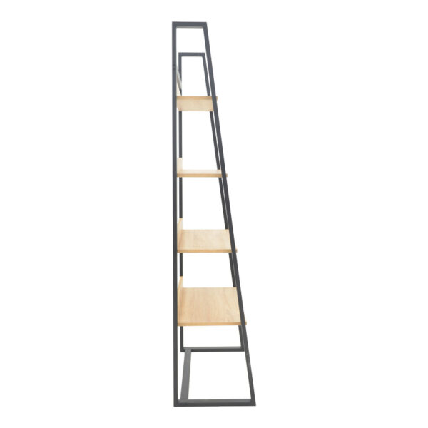 Βιβλιοθήκη Ryder pakoworld σε oak-μαύρη απόχρωση 75x36x185εκ - Image 3