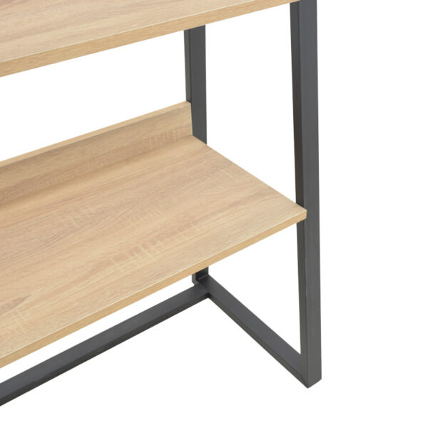 Βιβλιοθήκη Ryder pakoworld σε oak-μαύρη απόχρωση 75x36x185εκ - Image 5