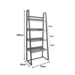 Βιβλιοθήκη Ryder pakoworld σε oak-μαύρη απόχρωση 75x36x185εκ - Image 6