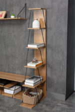 Βιβλιοθήκη mini Tars pakoworld  sonoma-μαύρο 50x22x150εκ - Image 2