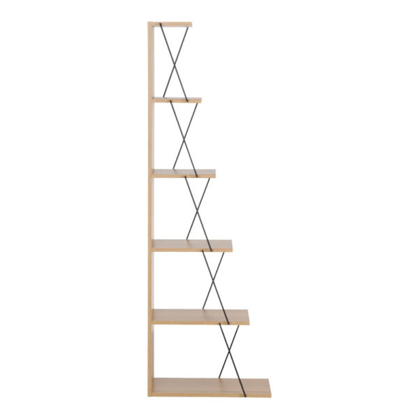 Βιβλιοθήκη mini Tars pakoworld  sonoma-μαύρο 50x22x150εκ - Image 3