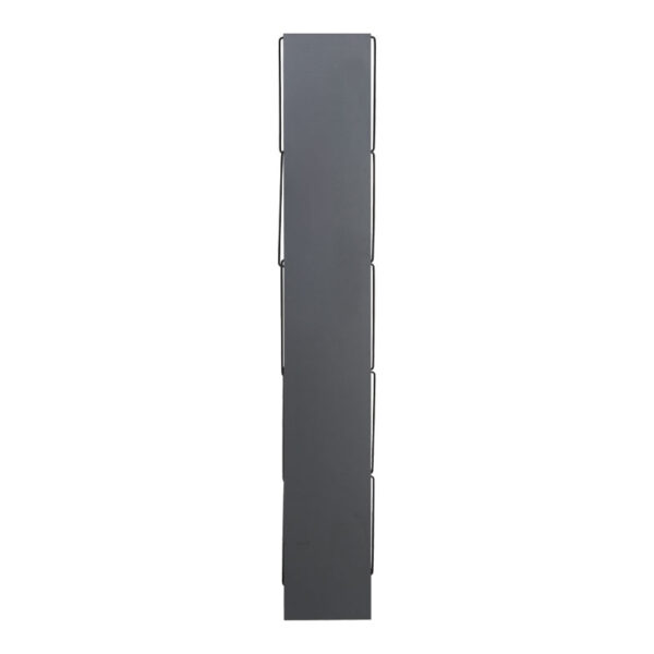 Βιβλιοθήκη mini Tars pakoworld  ανθρακί-μαύρο 50x22x150εκ - Image 4
