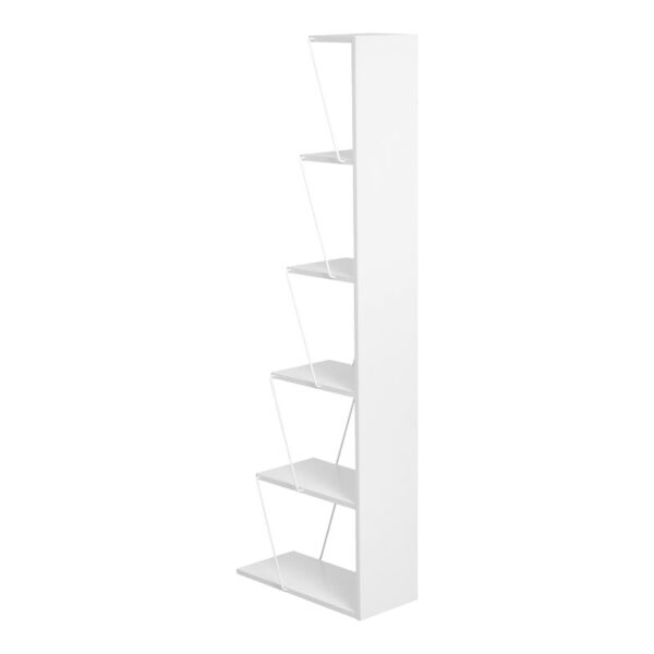 Βιβλιοθήκη mini Tars pakoworld λευκό 50x22x150εκ - Image 4