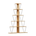Βιβλιοθήκη mini Tars pakoworld sonoma-μαύρο 130x22x146εκ