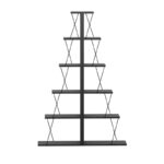Βιβλιοθήκη mini Tars pakoworld ανθρακί-μαύρο 130x22x146εκ - Image 2