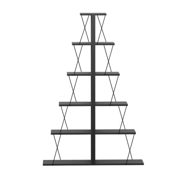 Βιβλιοθήκη mini Tars pakoworld ανθρακί-μαύρο 130x22x146εκ - Image 2