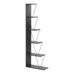 Βιβλιοθήκη mini Tars pakoworld ανθρακί-μαύρο 130x22x146εκ - Image 3