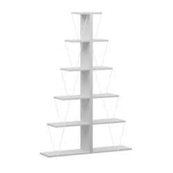Βιβλιοθήκη mini Tars pakoworld λευκό 130x22x146εκ