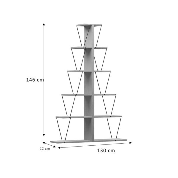 Βιβλιοθήκη mini Tars pakoworld λευκό 130x22x146εκ - Image 4