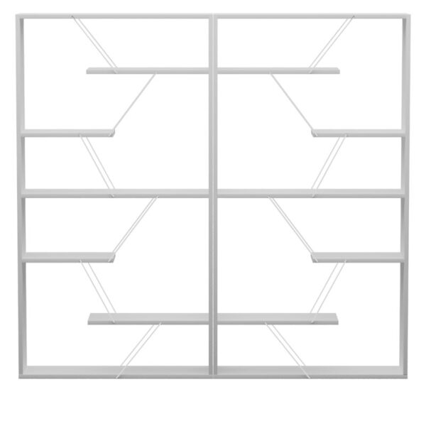 Βιβλιοθήκη Tars pakoworld γκρι-λευκό 168x24x157εκ - Image 2
