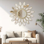 Καθρέπτης Flower pakoworld χρυσό 83x2.5x83εκ - Image 2