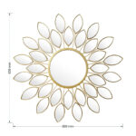 Καθρέπτης Flower pakoworld χρυσό 83x2.5x83εκ - Image 4