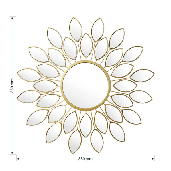 Καθρέπτης Flower pakoworld χρυσό 83x2.5x83εκ - Image 4
