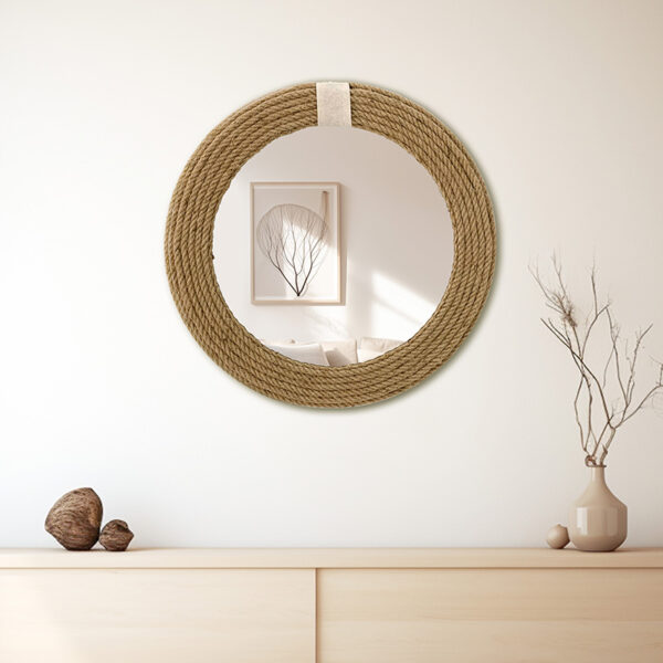 Καθρέπτης Rope pakoworld φυσικό 60x2x60εκ - Image 2