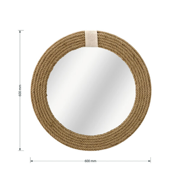 Καθρέπτης Rope pakoworld φυσικό 60x2x60εκ - Image 3