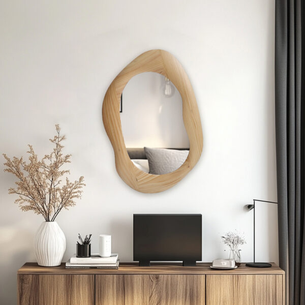Καθρέπτης οβάλ Enola pakoworld mdf σε φυσική απόχρωση 54x2.5x80εκ - Image 2