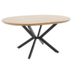 Tραπέζι Lydia pakoworld MDF επεκτεινόμενο καρυδί-μαύρο 120-160x120x79εκ - Image 2