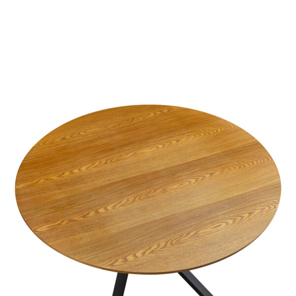 Tραπέζι Cerco pakoworld sonoma mdf και μαύρο μεταλλικό πόδι Φ120x75εκ - Image 3