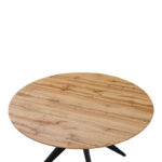 Τραπέζι Toda pakoworld mdf σε sonoma απόχρωση με μαύρα μεταλλικά πόδια Φ120x75εκ - Image 3