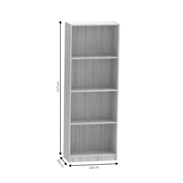 Βιβλιοθήκη Presley pakoworld σε ανθρακί-wenge απόχρωση 60x30x167εκ - Image 3