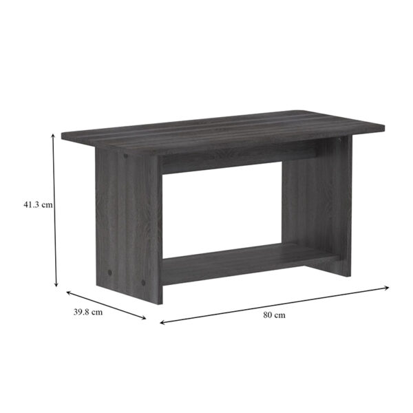 Τραπέζι Kumba pakoworld σε ανθρακί-wenge απόχρωση 80x40x42εκ - Image 5