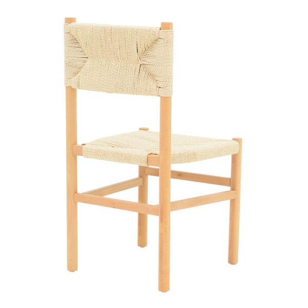 Καρέκλα Oarvine pakoworld φυσικό rubberwood-φυσικό σχοινί 46x52x88εκ - Image 2