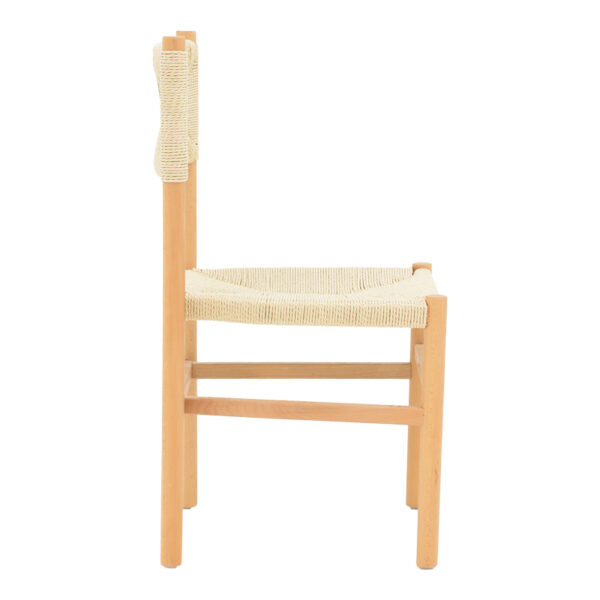 Καρέκλα Oarvine pakoworld φυσικό rubberwood-φυσικό σχοινί 46x52x88εκ - Image 3