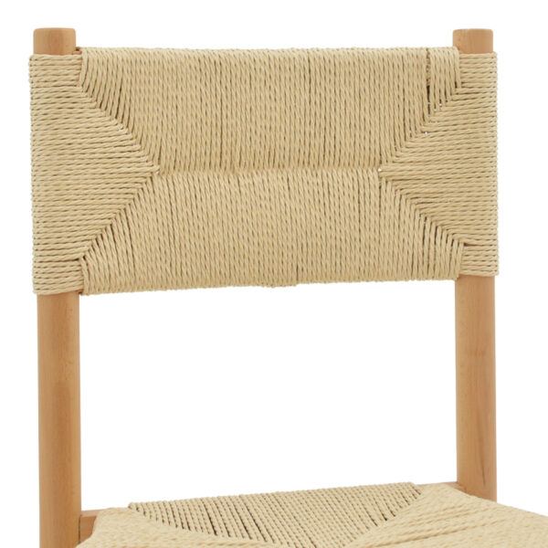 Καρέκλα Oarvine pakoworld φυσικό rubberwood-φυσικό σχοινί 46x52x88εκ - Image 6