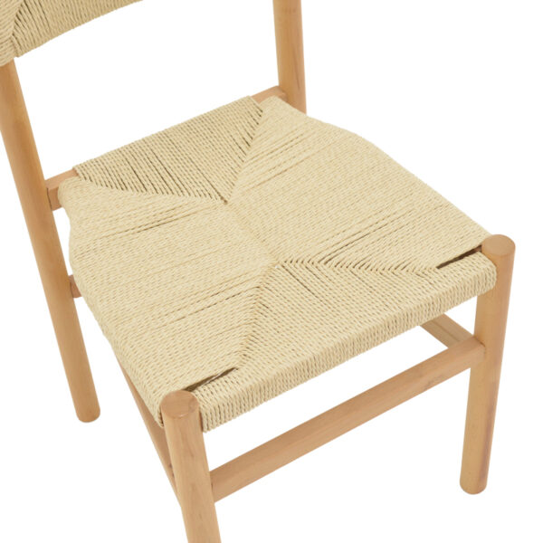 Καρέκλα Oarvine pakoworld φυσικό rubberwood-φυσικό σχοινί 46x52x88εκ - Image 7