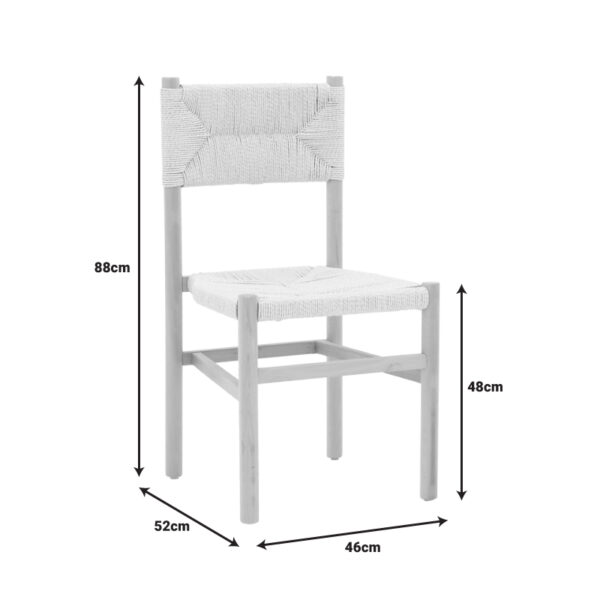 Καρέκλα Oarvine pakoworld φυσικό rubberwood-φυσικό σχοινί 46x52x88εκ - Image 8