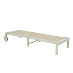 Ξαπλώστρα Mailo pakoworld λευκό αλουμίνιο και textilene σε μπεζ απόχρωση 71x206x30εκ - Image 2