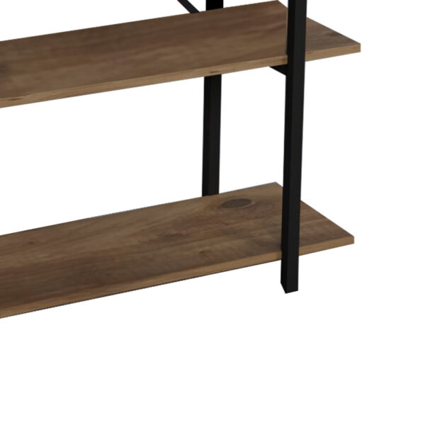 Βιβλιοθήκη Reson pakoworld oak μελαμίνης-μαύρο μέταλλο 120x34x180εκ - Image 3