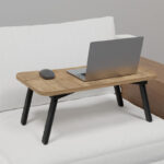 Τραπεζάκι για Laptop Rahe pakoworld oak μελαμίνης- μαύρο μέταλλο 60x35x23εκ - Image 2