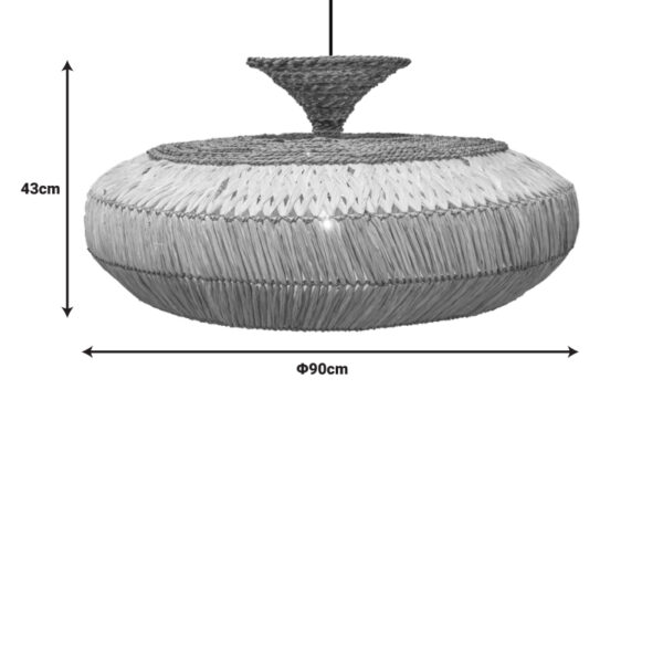 Φωτιστικό οροφής Lafrene Inart sisal σε φυσικό χρώμα Φ90x43εκ - Image 2