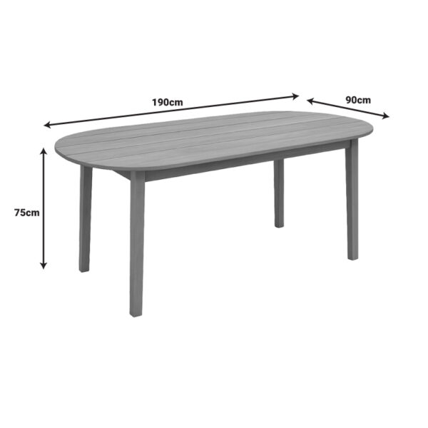 Τραπέζι Skyl pakoworld teak ξύλο σε φυσική απόχρωση 190x90x75εκ - Image 2