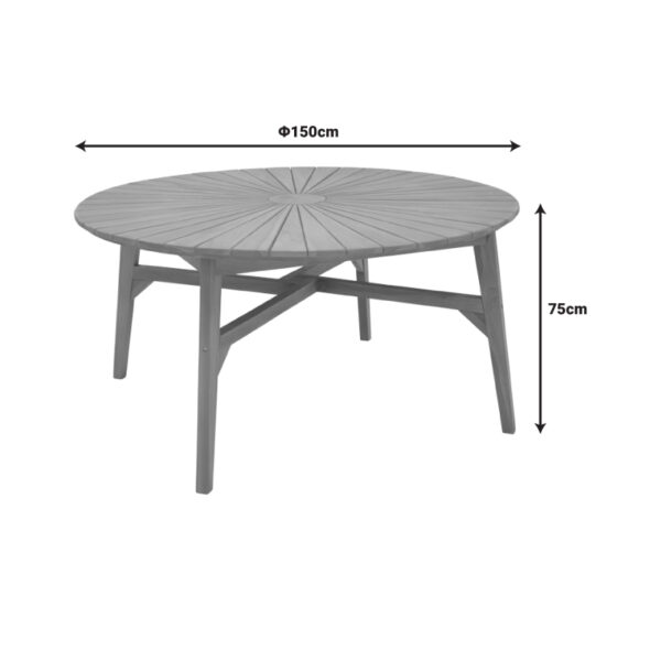 Τραπέζι Colen pakoworld teak ξύλο σε φυσική απόχρωση Φ150x75εκ - Image 5