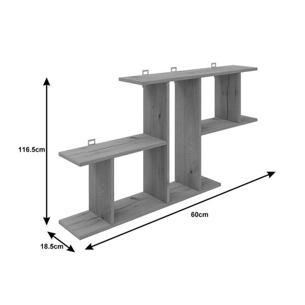 Ραφιέρα τοίχου Vertoura pakoworld σε λευκή απόχρωση 116x18.5x60cm - Image 4