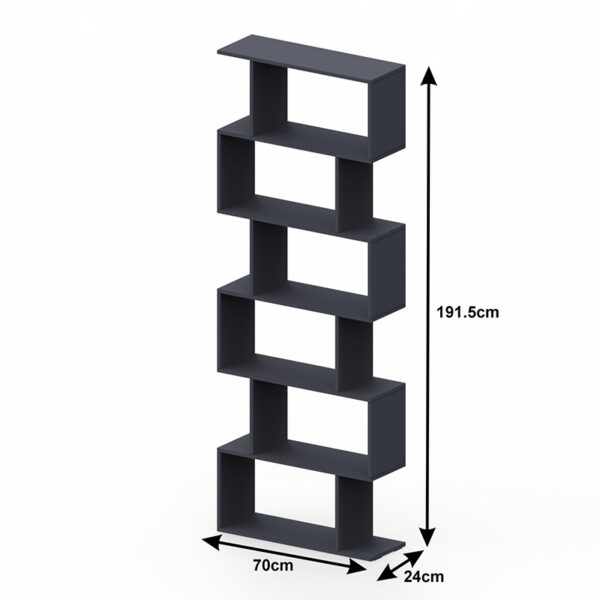 Βιβλιοθήκη Sezen pakoworld σε μόκα απόχρωση 70x24x191.5εκ - Image 3