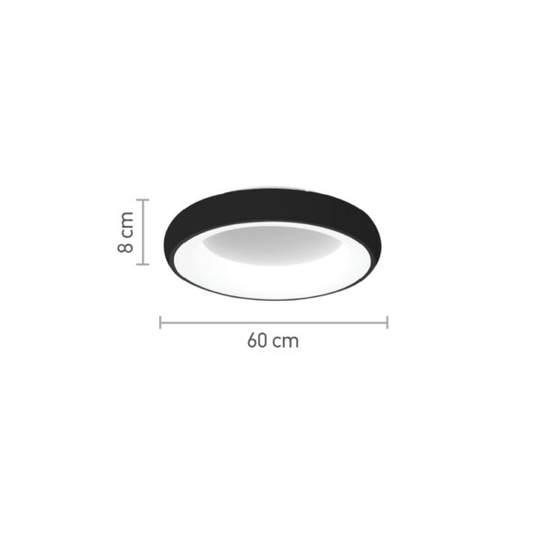 InLight Πλαφονιέρα οροφής LED 36W 3CCT (by tuya) από μαύρο και λευκό ακρυλικό D:60W (42020-A-Black) - Image 2