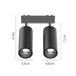 InLight Φωτιστικό LED 2x9W 3CCT για Ultra-Thin μαγνητική ράγα σε μαύρη απόχρωση D:16cmX4,4cm (T05205-BL) - Image 4
