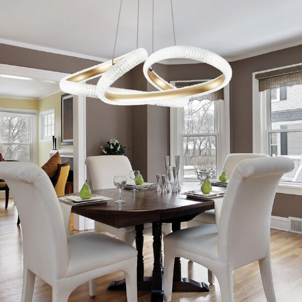 Inlight Κρεμαστό φωτιστικό LED 40W 3CCT (by switch on base)  σε χρώμιο D:60cm (6101-Chrome) - Image 3