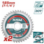 TOTAL ΣΕΤ ΔΙΣΚΟΙ ΚΟΠΗΣ ΞΥΛΟΥ Φ-185 Χ 20mm 30Τ 2TEM ΓΙΑ TS11418526 / TS1161856 / TSLI1851 (TAC231410)