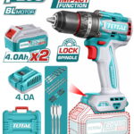 TOTAL ΕΠΑΓΓ. ΔΡΑΠ/ΒΙΔΟ ΚΡΟΥΣΤΙΚΟ ΜΠΑΤ. Li-ion 20V / 4Ah / 96Nm / 2 ΜΠΑΤ BL Motor (TIDLI20968E)