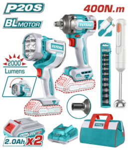 TOTAL ΕΠΑΓΓ. ΣΕΤ ΜΠΟΥΛΟΝΟΚΛΕΙΔΟ + ΠΡΟΒΟΛΕΑΣ ΜΠΑΤ. Li-ion 20V / 2Ah / 2 ΜΠΑΤ (TOSLI240961E)