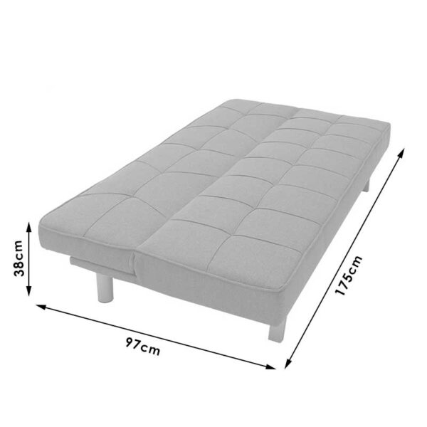 Καναπές-κρεβάτι Travis pakoworld 3θέσιος με ύφασμα μπεζ 175x83x74εκ - Image 9